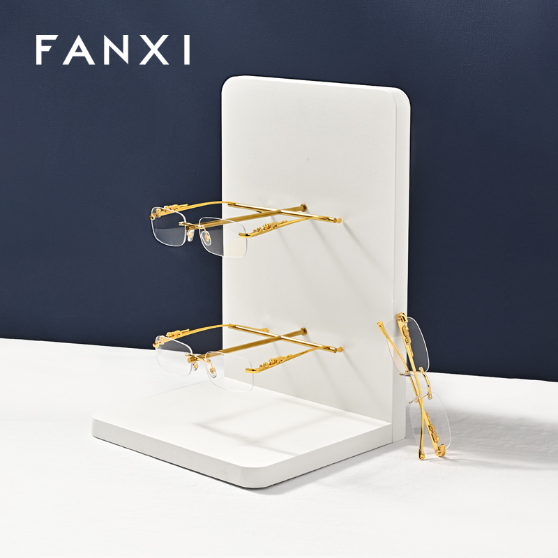 FANXI Fashion White Leather metal Jewelry Display