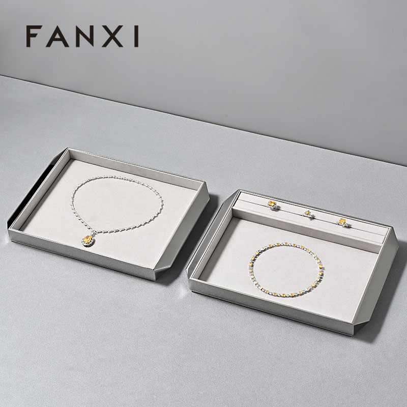 FANXI Hot sale glossy silver metal Jewelry Display Plate