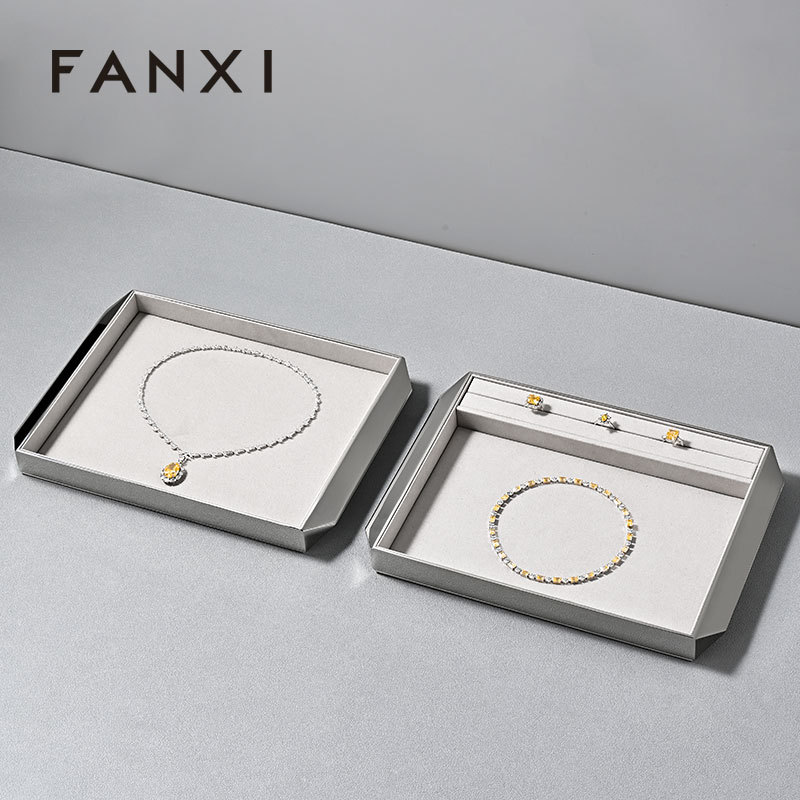 FANXI Hot sale glossy silver metal Jewelry Display Plate