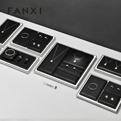 FANXI Factory Black Leather Jewelry Display