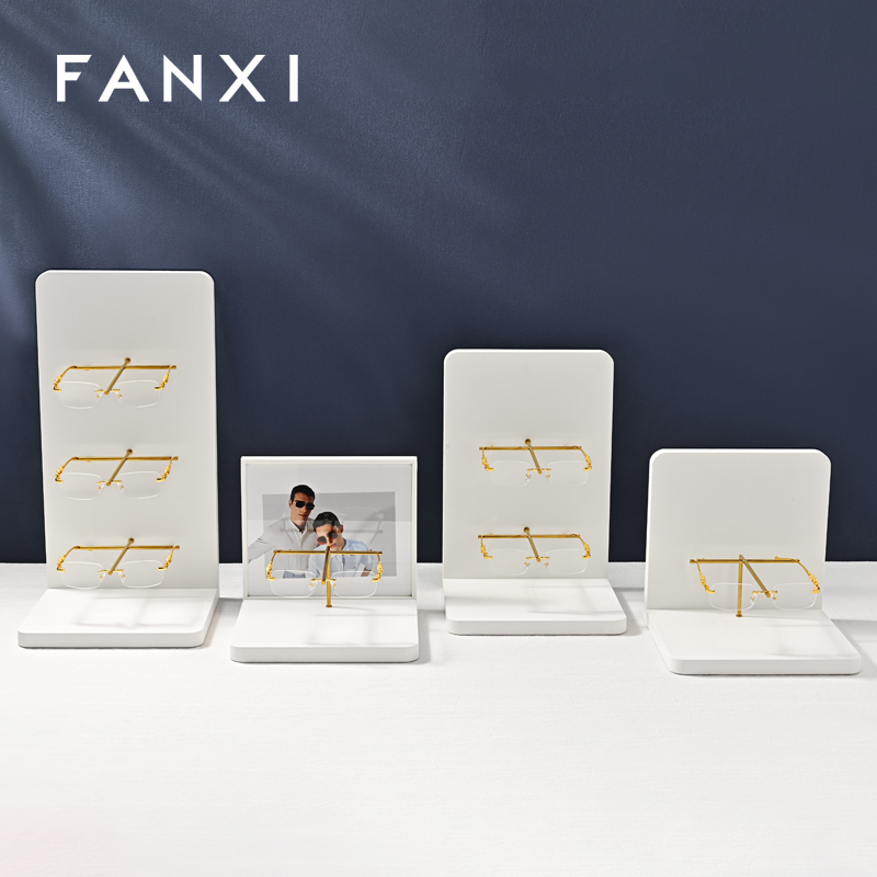 FANXI Fashion White Leather metal Jewelry Display