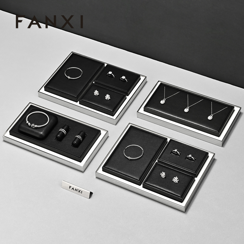 FANXI Factory Black Leather Jewelry Display