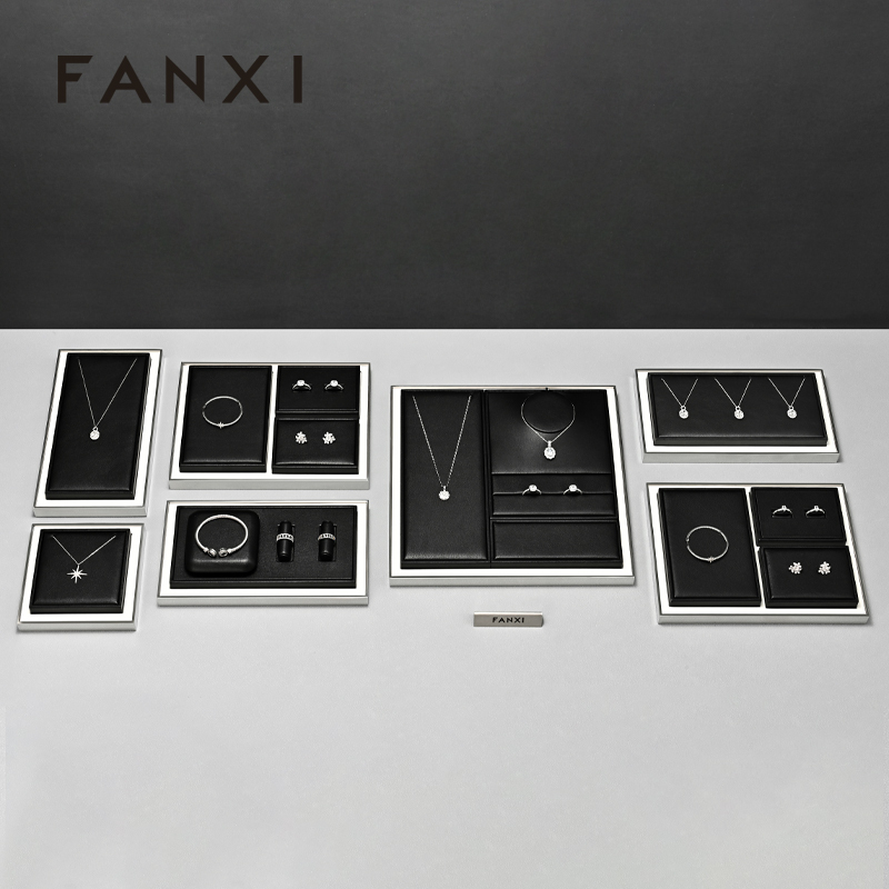 FANXI Factory Black Leather Jewelry Display