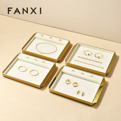 FANXI Hot sale shiny gold metal Jewelry Display Plate