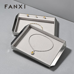 FANXI Hot sale glossy silver metal Jewelry Display Plate