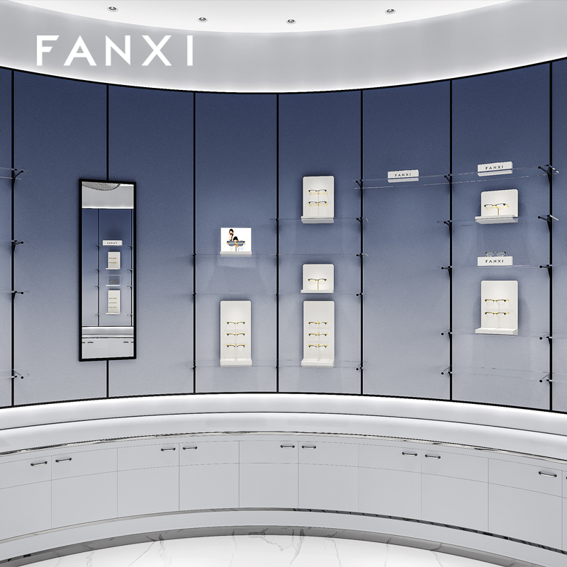 FANXI Fashion White Leather metal Jewelry Display