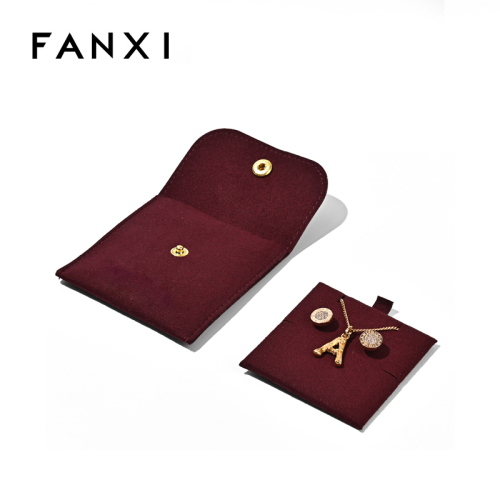FANXI Custom wine red microfiber Jewelry bag