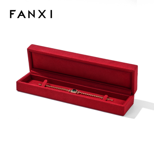 FANXI Custom red microfiber jewelry box