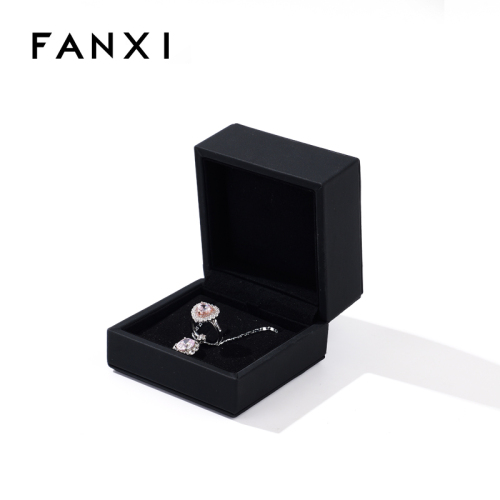 FANXI Custom black microfiber inside jewelry box