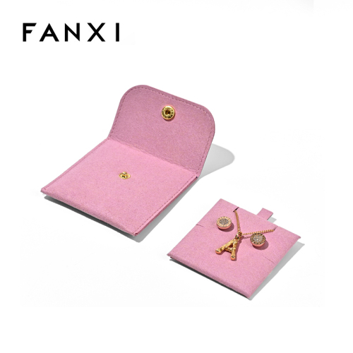 FANXI Custom Fashion pink microfiber Jewelry bag