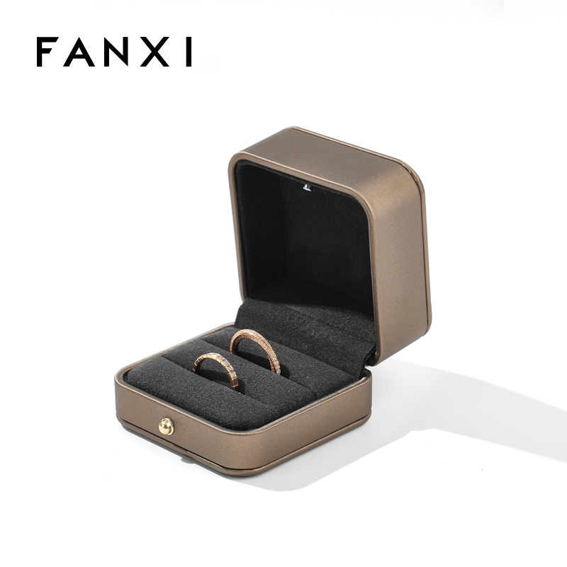 FANXI Custom light brown leather jewelry box