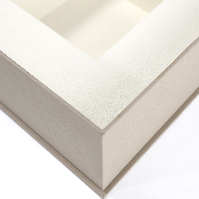 FANXI Custom light khaki paper velvet jewelry box
