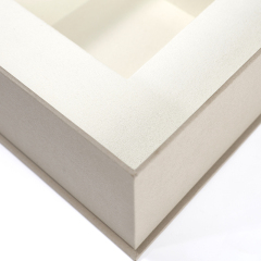 FANXI Custom light khaki paper velvet jewelry box