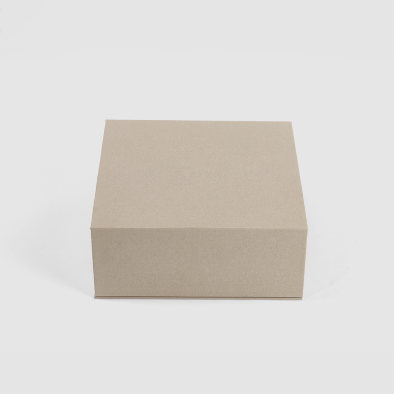 FANXI Custom light khaki paper velvet jewelry box