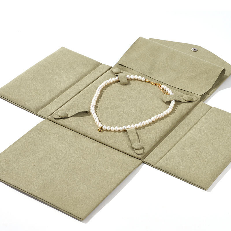 FANXI Custom grayish green microfiber neckalce holder