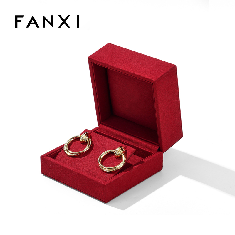 FANXI Custom red microfiber jewelry box