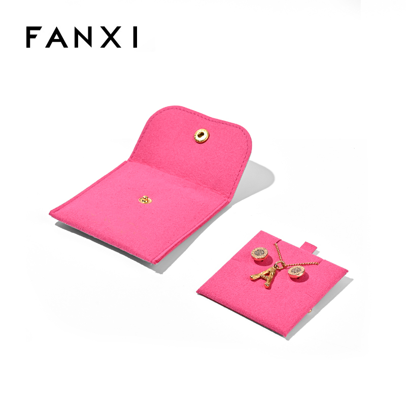FANXI Custom pink microfiber Jewelry bag