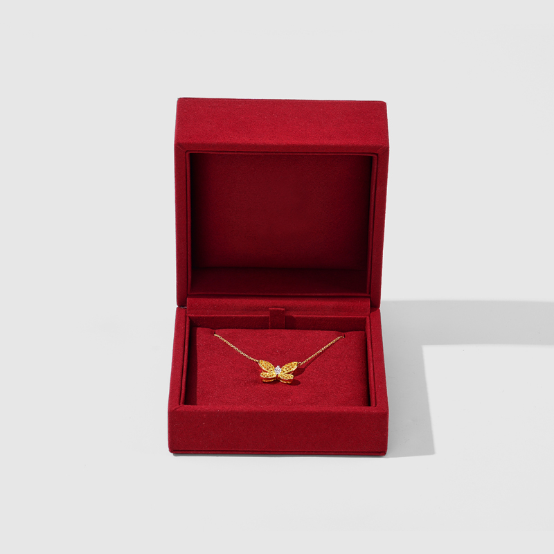 FANXI Custom red microfiber jewelry box
