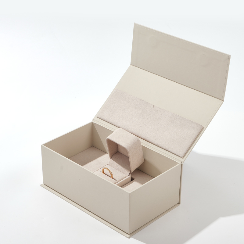 FANXI Custom beige leatherette paper jewelry box