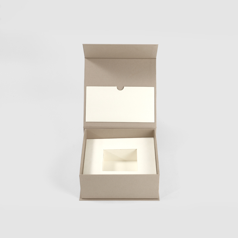 FANXI Custom light khaki paper velvet jewelry box
