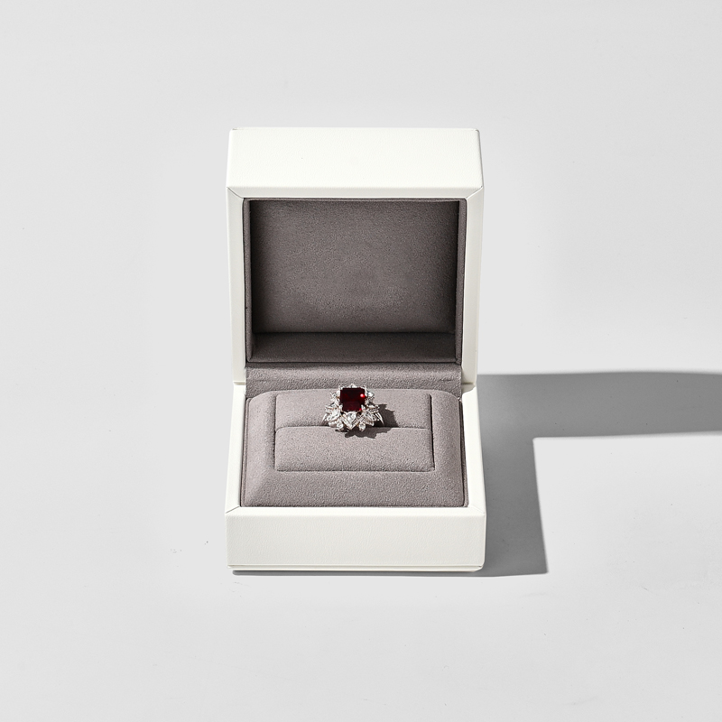 FANXI Custom white leather microfiber jewelry box