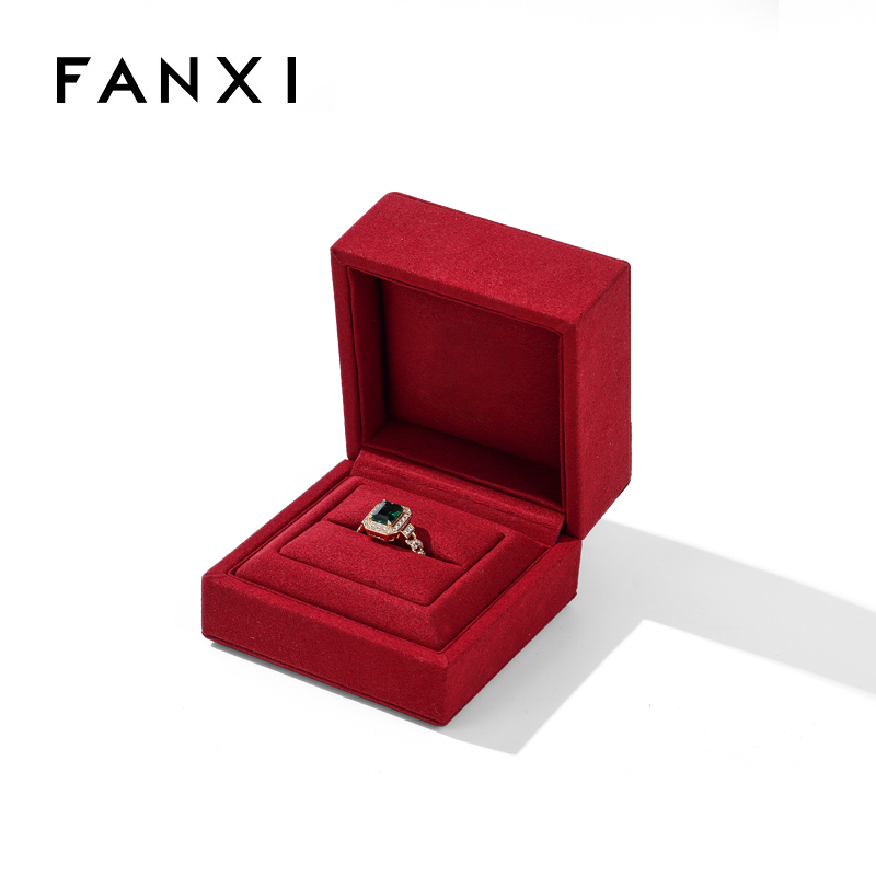 FANXI Custom red microfiber jewelry box