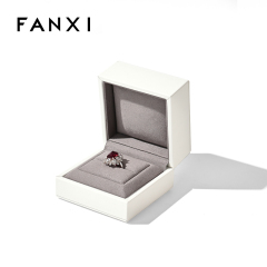 FANXI Custom white leather microfiber jewelry box
