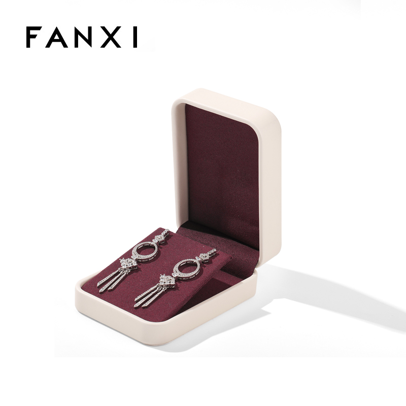 FANXI Custom off white microfiber jewelry box