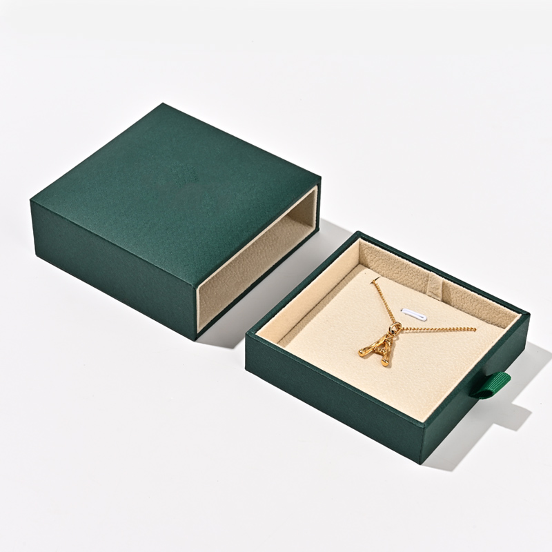 FANXI Custom green paper velvet necklace box