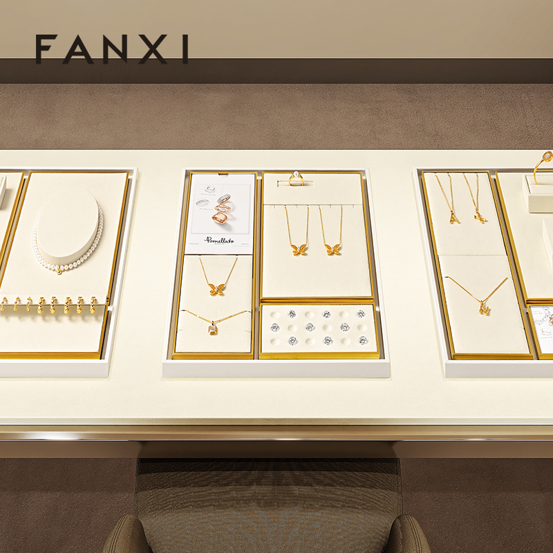 FANXI Fashion Beige Metal Jewelry Combination Set