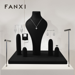 FANXI New arrival Black Microfiber Jewelry display set