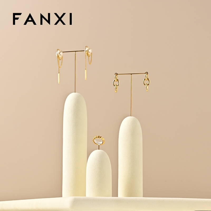 FANXI High end Beige Microfiber Jewelry display set