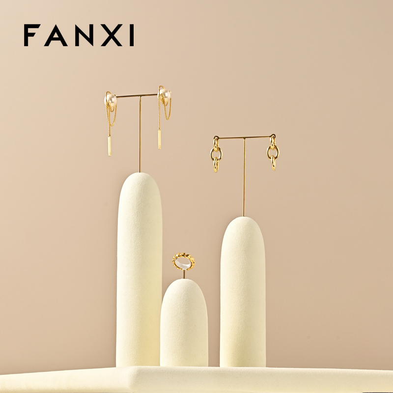 FANXI High end Beige Microfiber Jewelry display set
