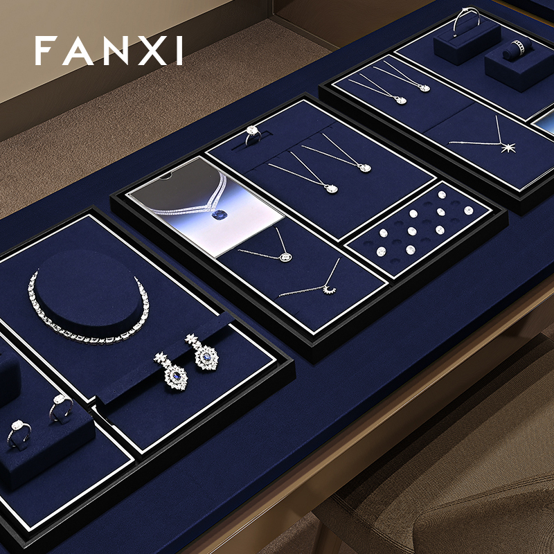 FANXI Fashion Blue Metal Jewelry Combination Set