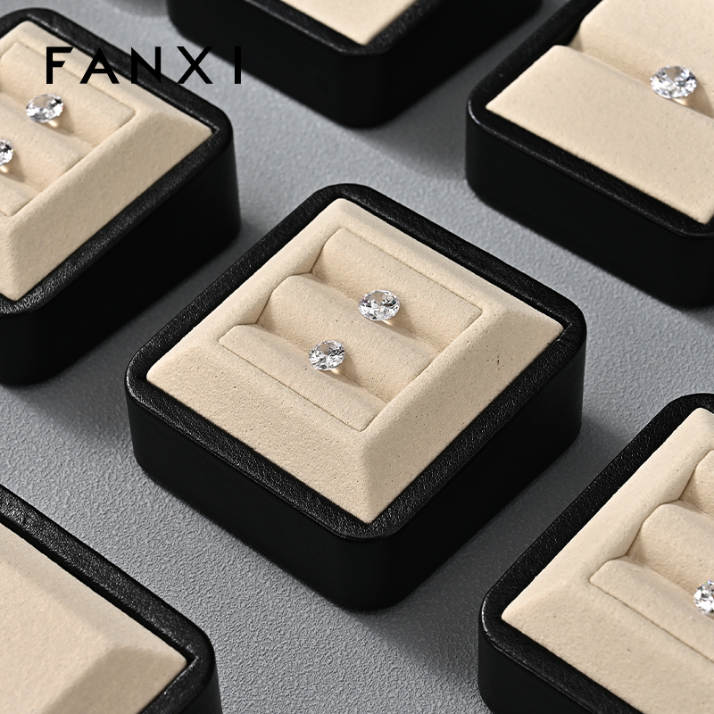 FANXI New arrival Beige Microfiber Jewelry display tray