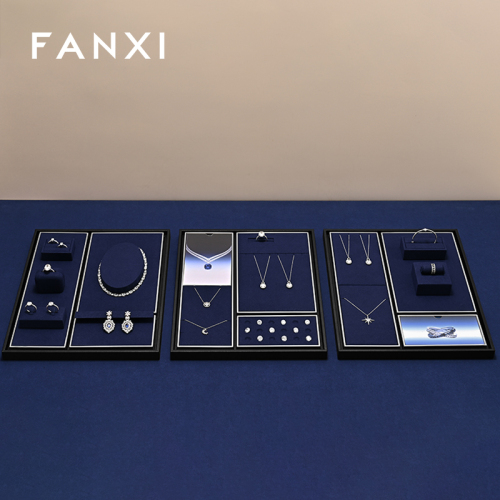 FANXI Fashion Blue Metal Jewelry Combination Set
