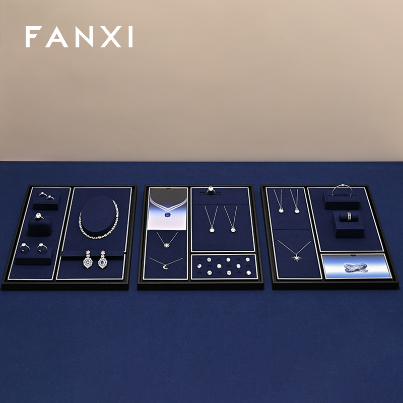 FANXI Fashion Blue Metal Jewelry Combination Set