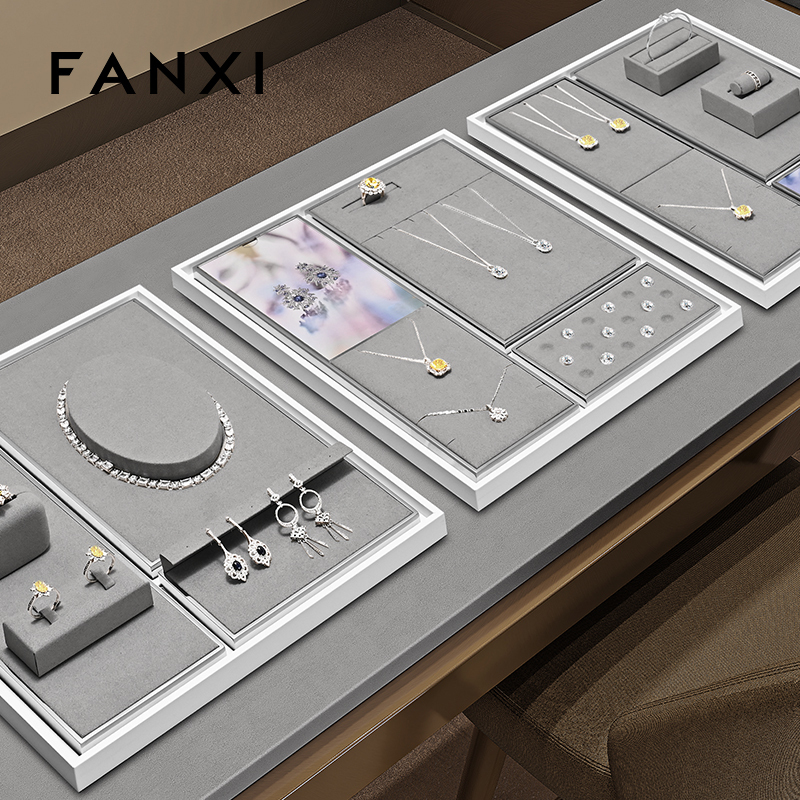 FANXI Luxury metal Gray Jewelry display set series