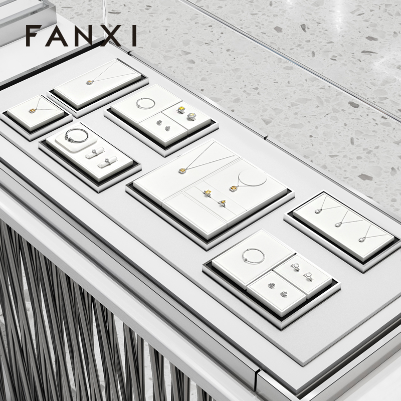 FANXI Wholesale Leather White Jewelry Display