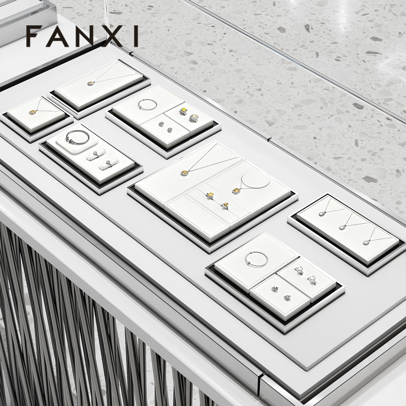 FANXI Wholesale Leather White Jewelry Display