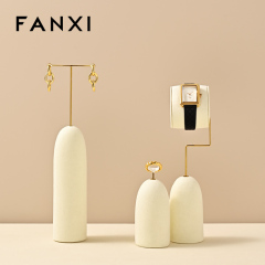 FANXI High end Beige Microfiber Jewelry display set