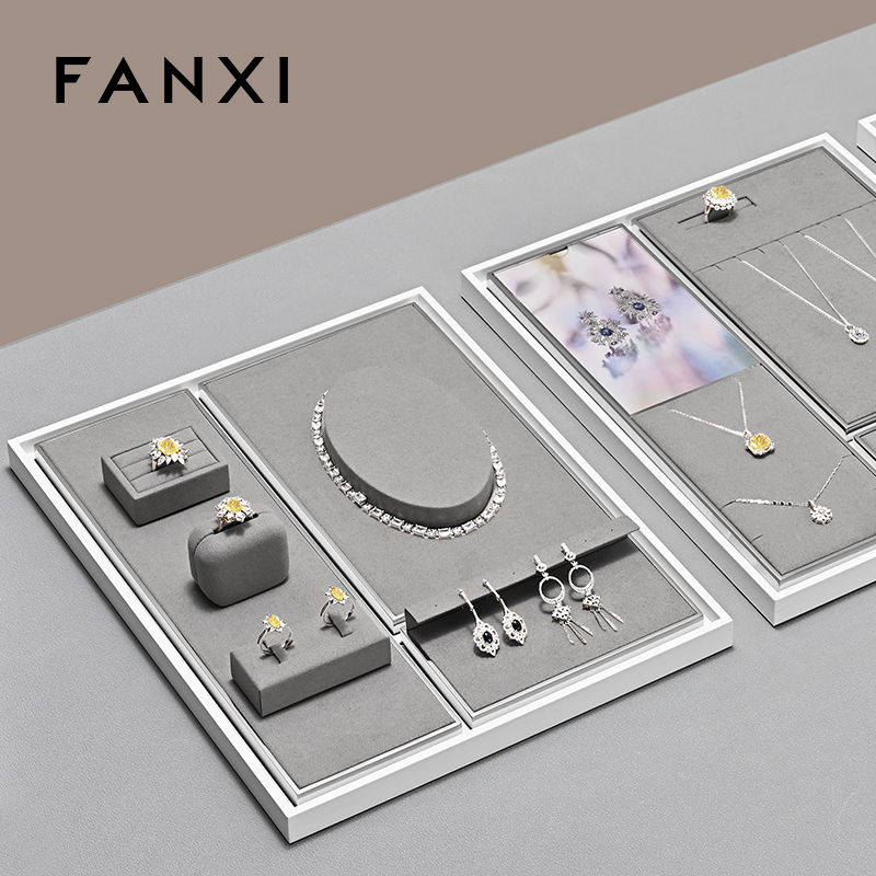 FANXI Luxury metal Gray Jewelry display set series