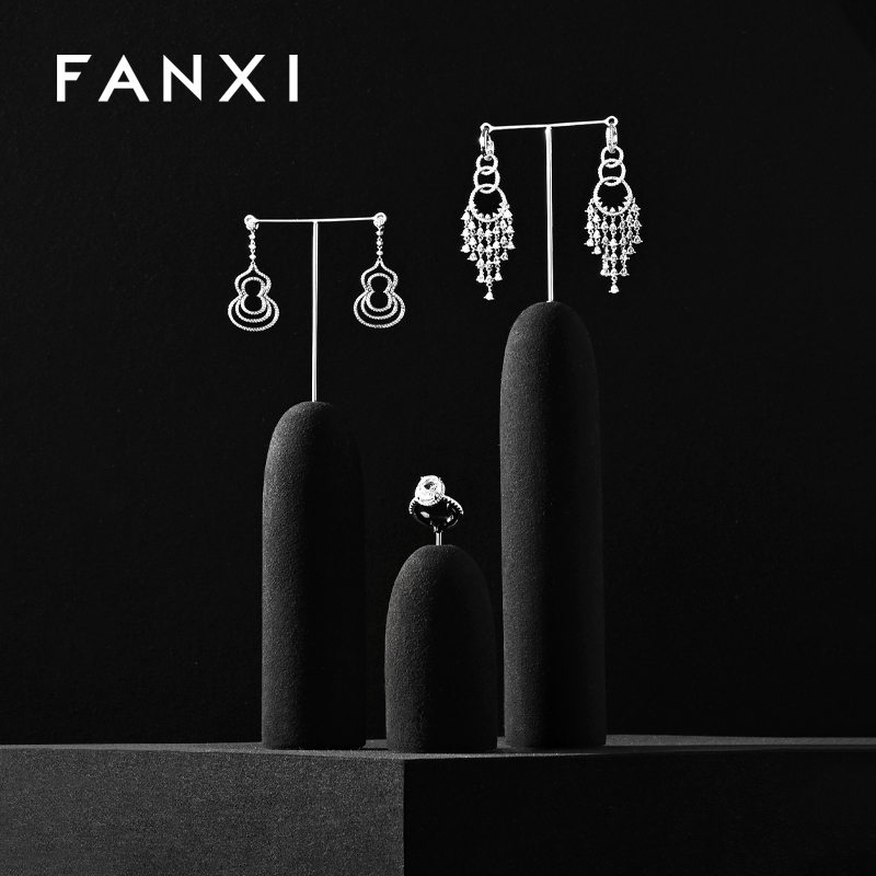 FANXI New arrival Black Microfiber Jewelry display set