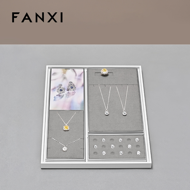 FANXI Luxury metal Gray Jewelry display set series