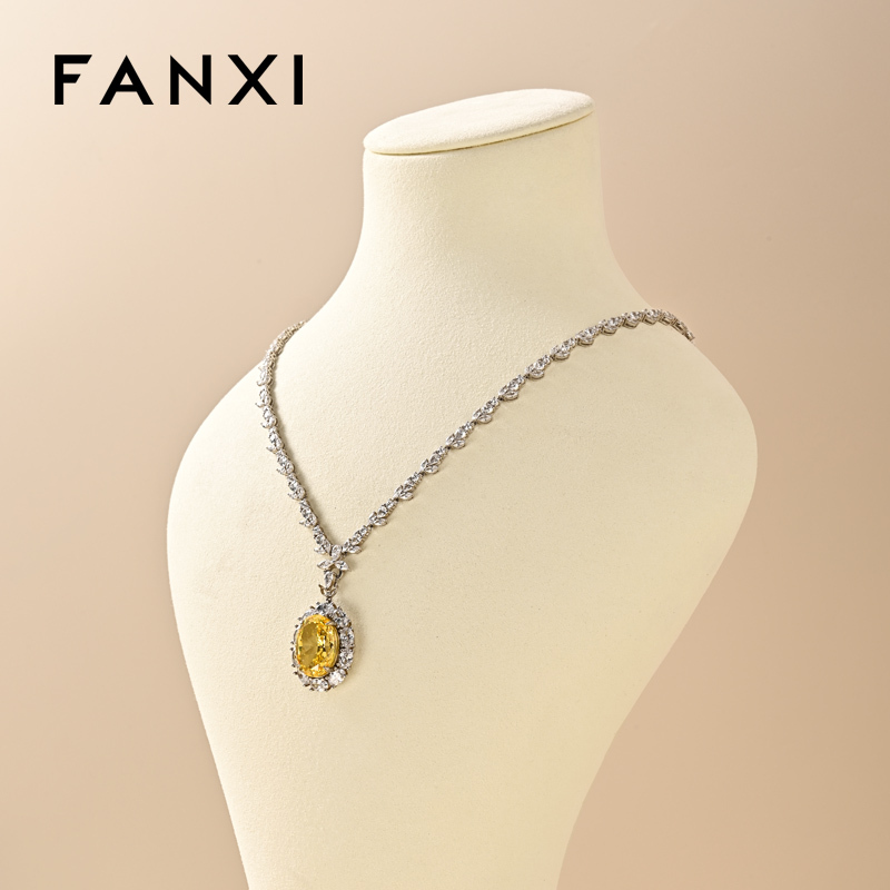 FANXI High end Beige Microfiber Jewelry display set