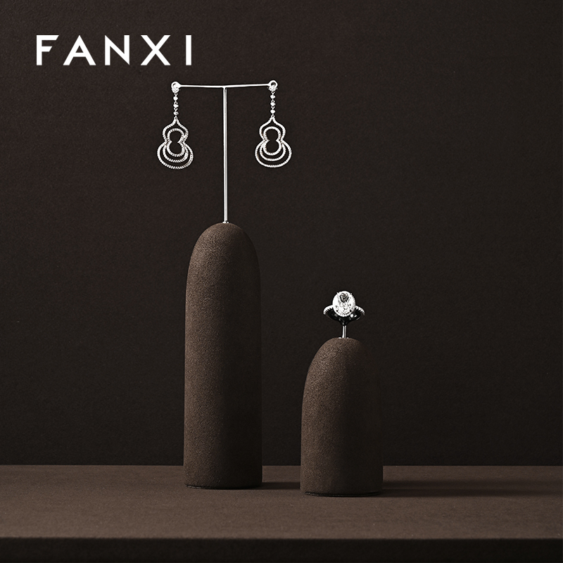 FANXI Hot sale Leather Coffee color Jewelry Combination Set