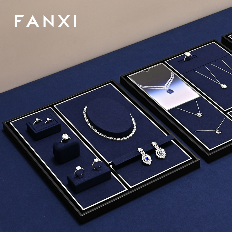 FANXI Fashion Blue Metal Jewelry Combination Set