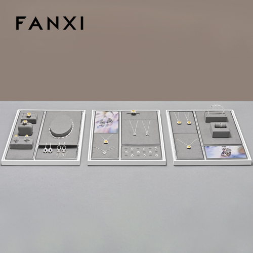 FANXI Luxury metal Gray Jewelry display set series