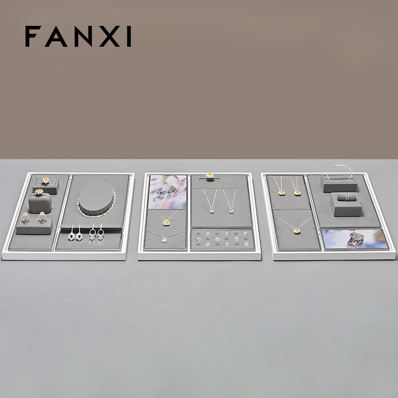 FANXI Luxury metal Gray Jewelry display set series