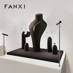 FANXI Hot sale Leather Coffee color Jewelry Combination Set